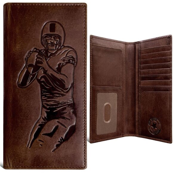 Quarterback Tall Wallet Full Grain Leather Football Wallet